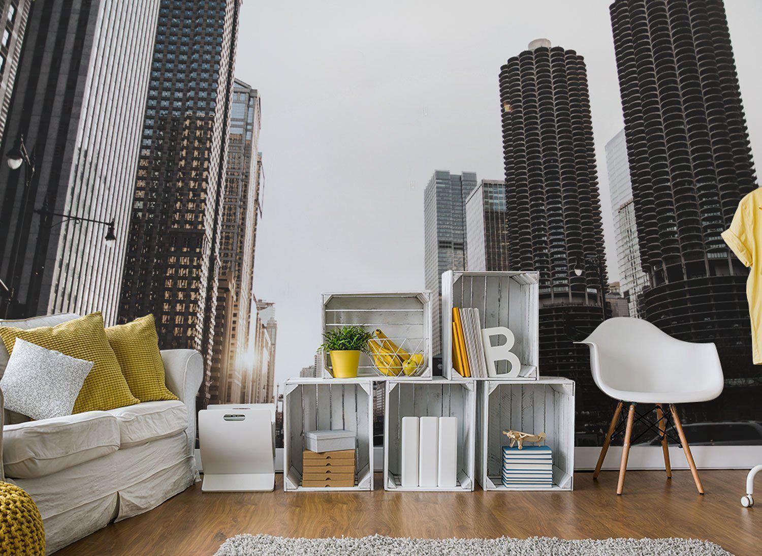 A day in Chicago Wall Mural-Wall Mural-Eazywallz