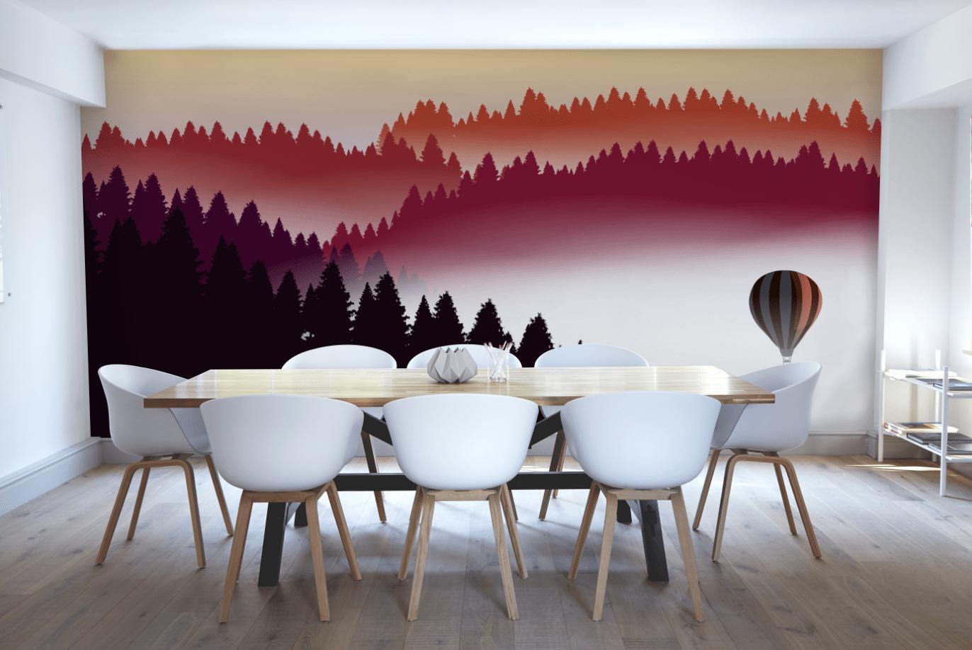 Abstract Air Balloon at Sunset Wall Mural-Wall Mural-Eazywallz