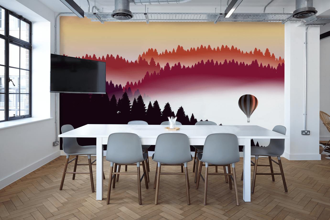 Abstract Air Balloon at Sunset Wall Mural-Wall Mural-Eazywallz