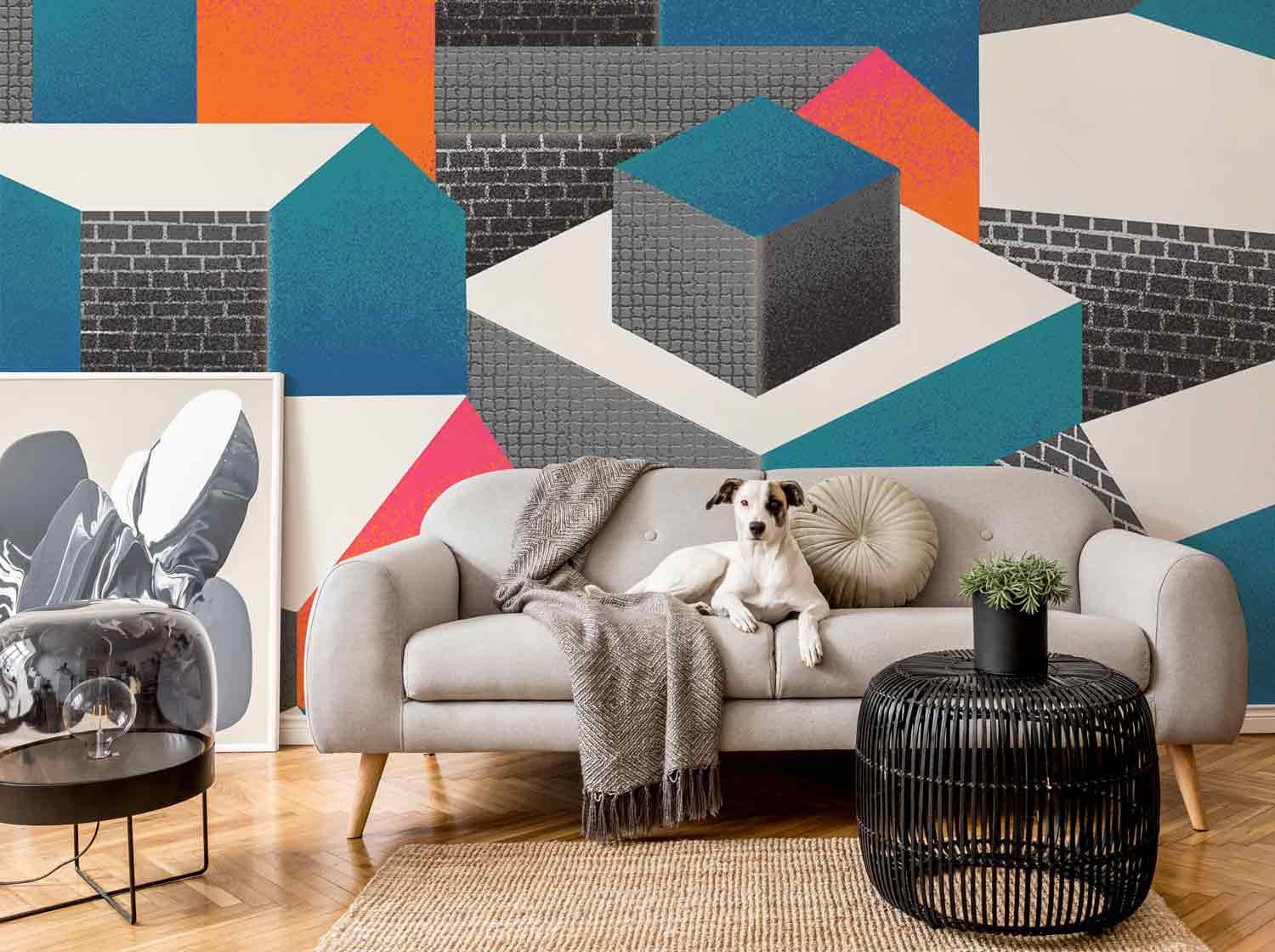 Abstract Bauhaus Houses Wall Mural-Wall Mural-Eazywallz