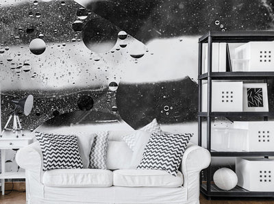 Abstract Black And White Soap Bubble-Wall Mural-Eazywallz