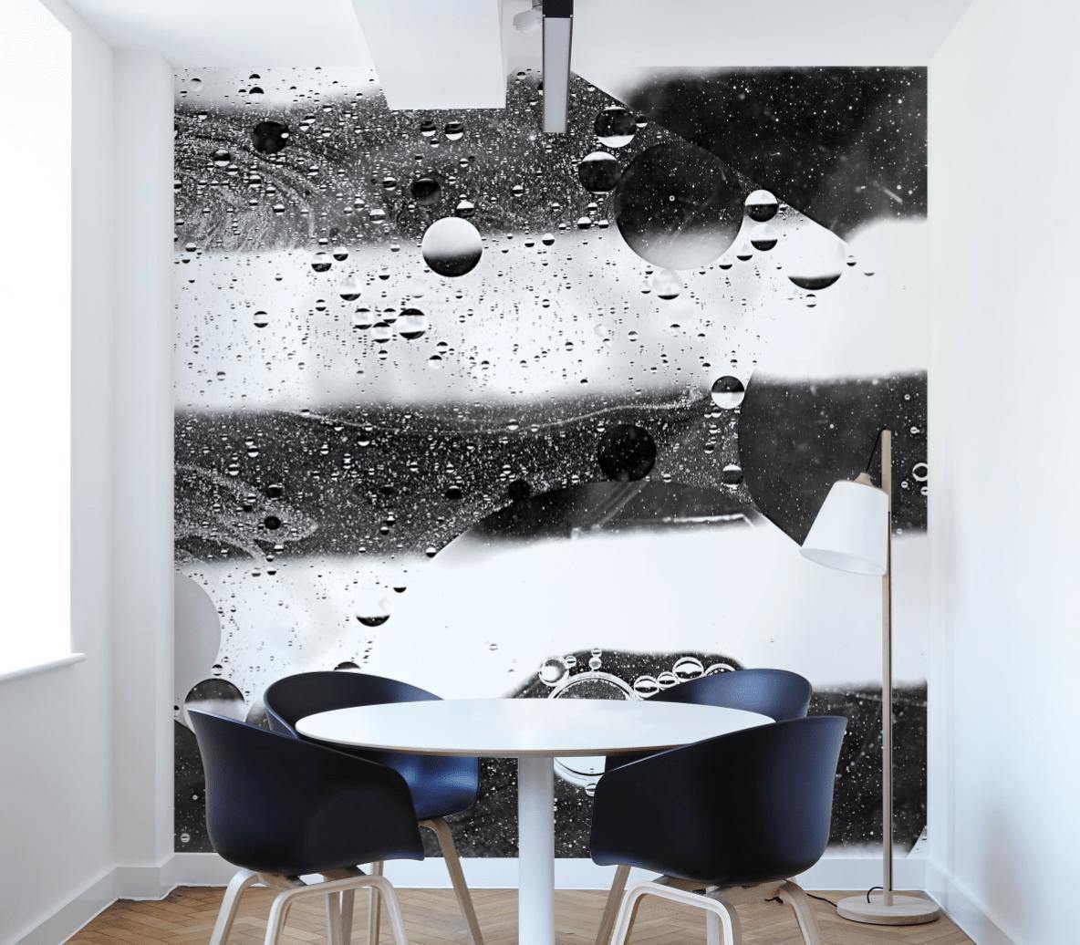 Abstract Black And White Soap Bubble-Wall Mural-Eazywallz