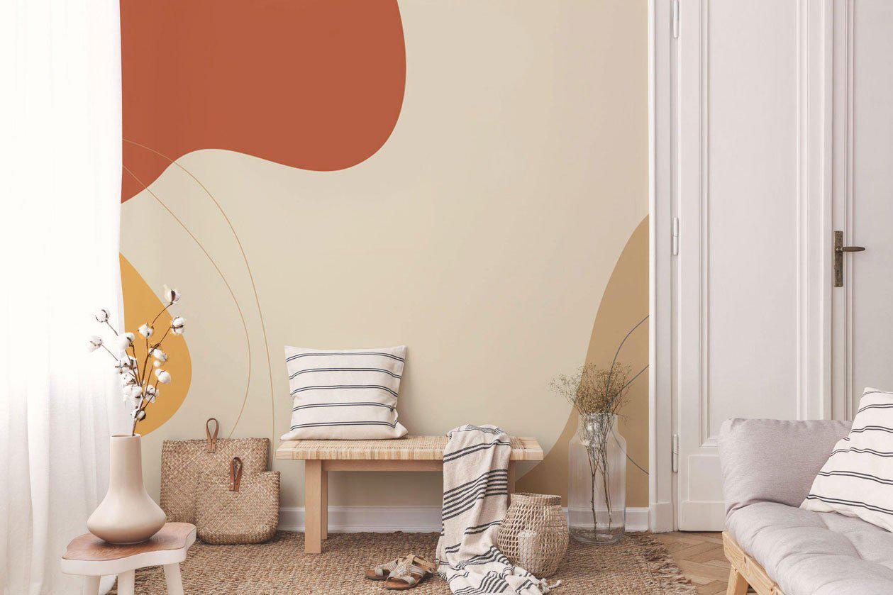 Abstract Earth Tone Shapes 1 Wall Mural-Wall Mural-Eazywallz