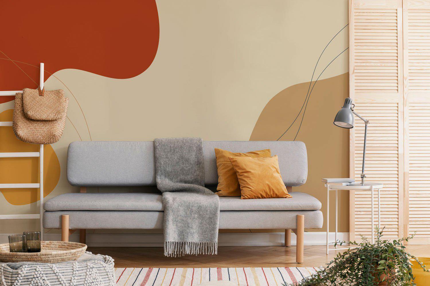 Abstract Earth Tone Shapes 2 Wallpaper Mural-Wall Mural-Eazywallz