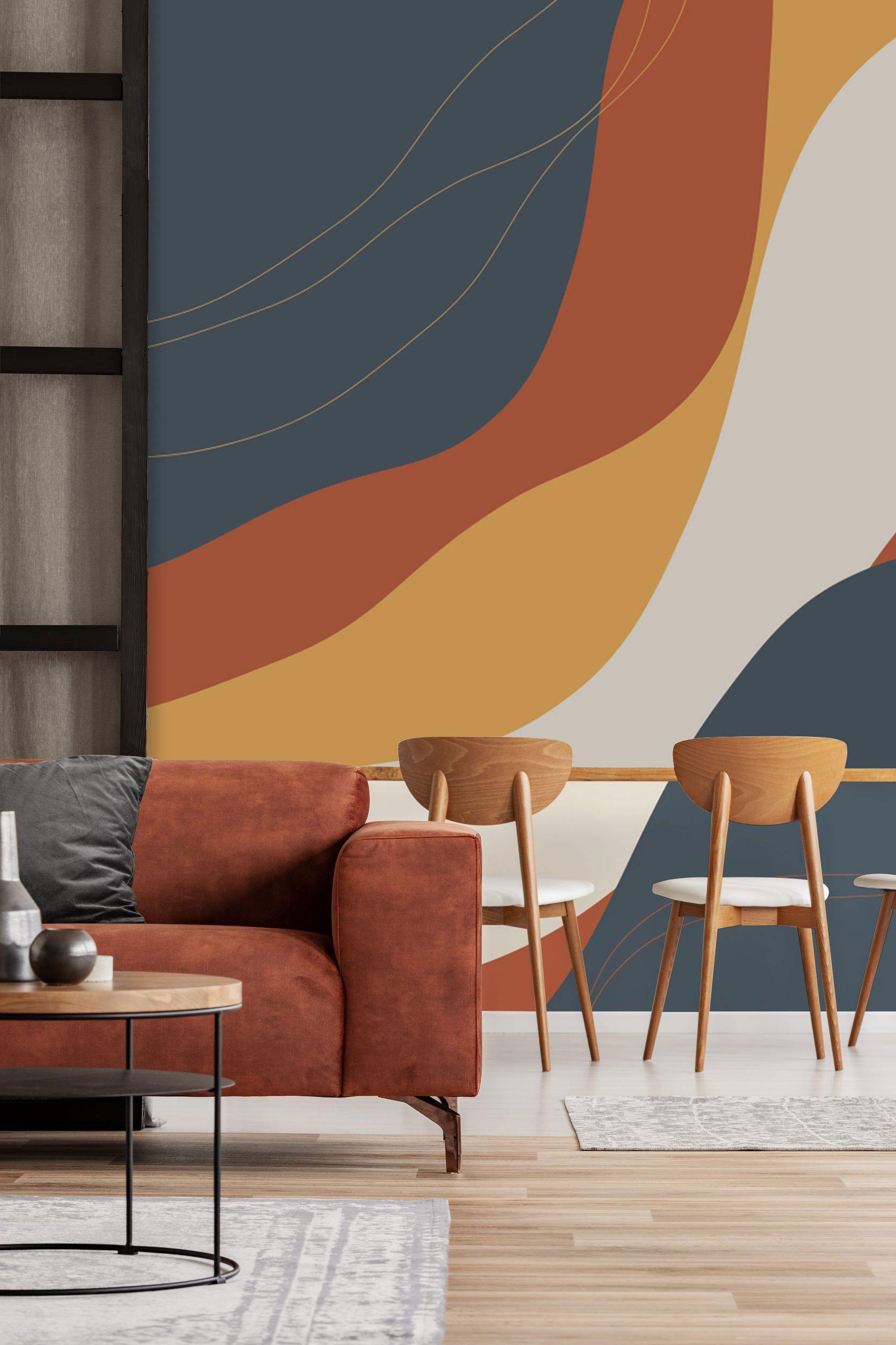 Abstract Earth Tone Shapes 5 Wall Mural | Removable Wallpaper