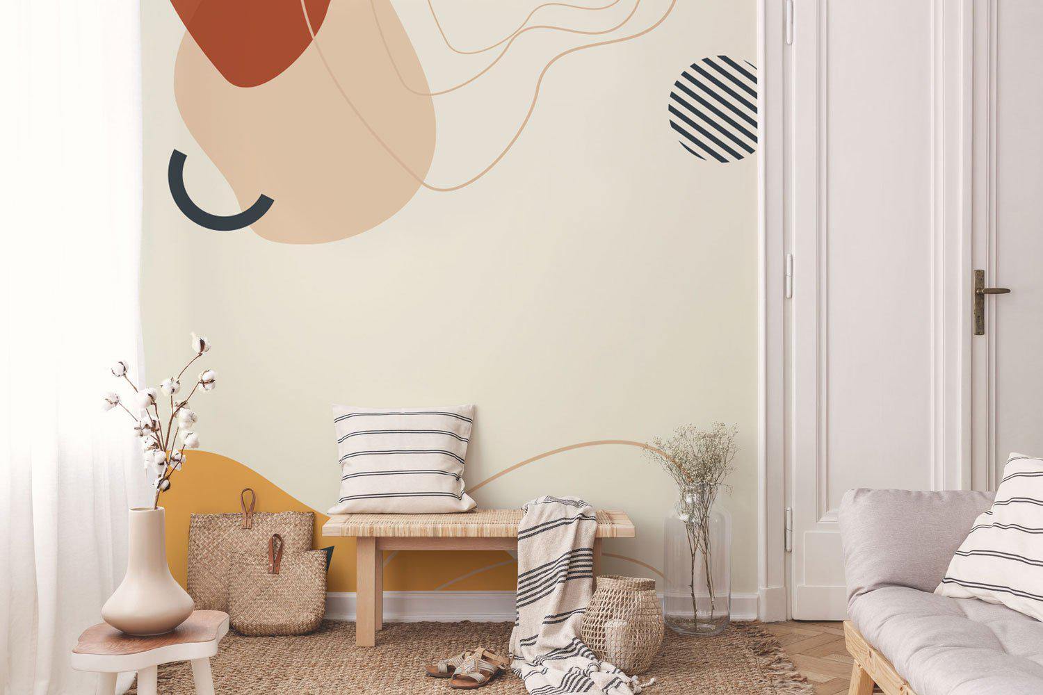 Abstract Earth Tone Shapes 7 Mural-Wall Mural-Eazywallz