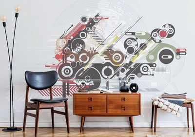 Abstract Grunge & Tech Background Mural-Wall Mural-Eazywallz