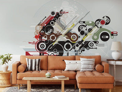 Abstract Grunge & Tech Background Mural-Wall Mural-Eazywallz