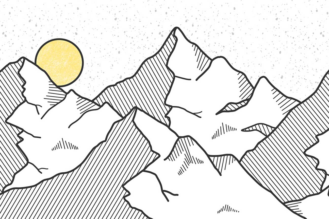 Abstract Mountain Painting Wall Mural-Wall Mural-Eazywallz