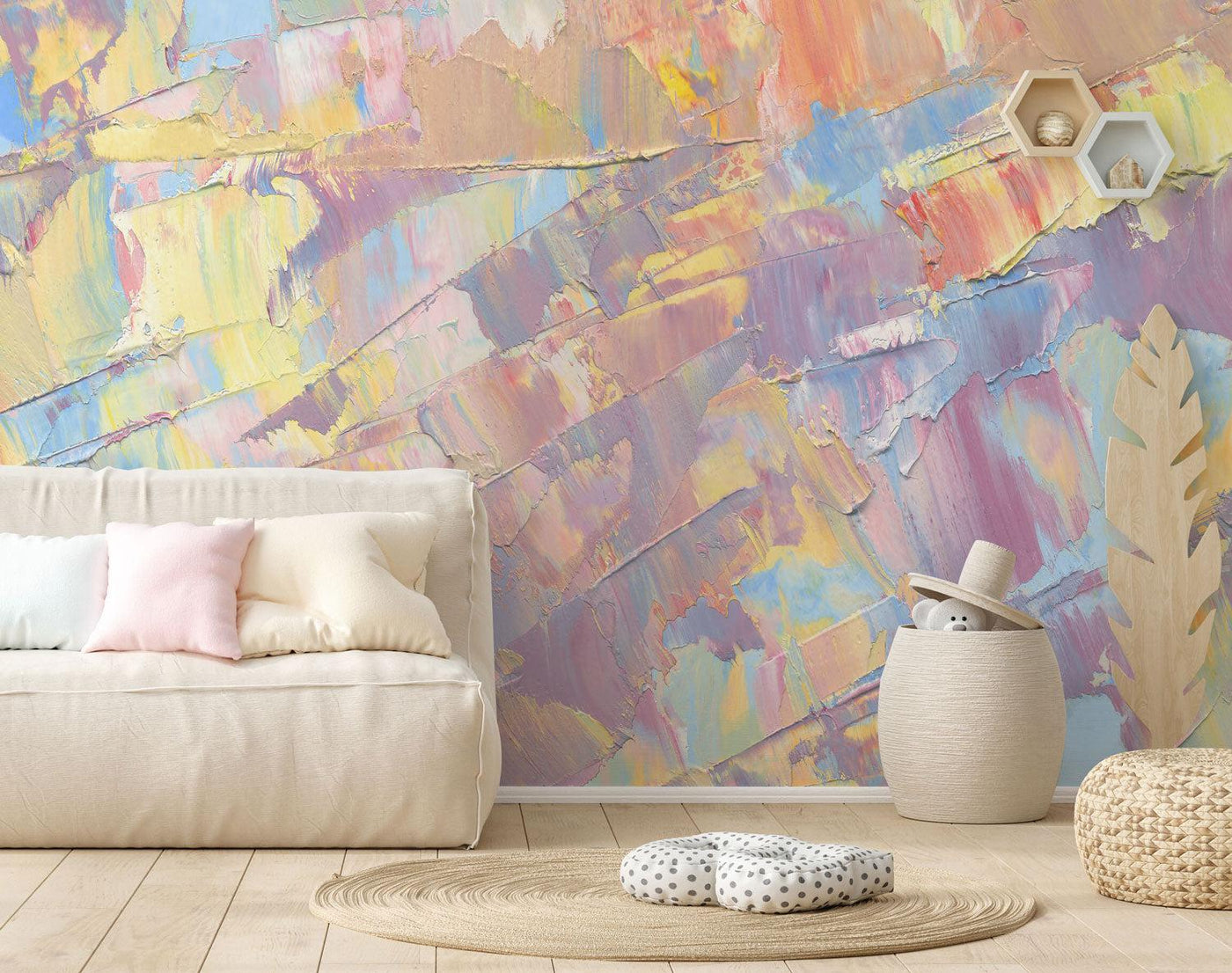 Abstract Pastel Oil Painting Wall Mural-Wall Mural-Eazywallz