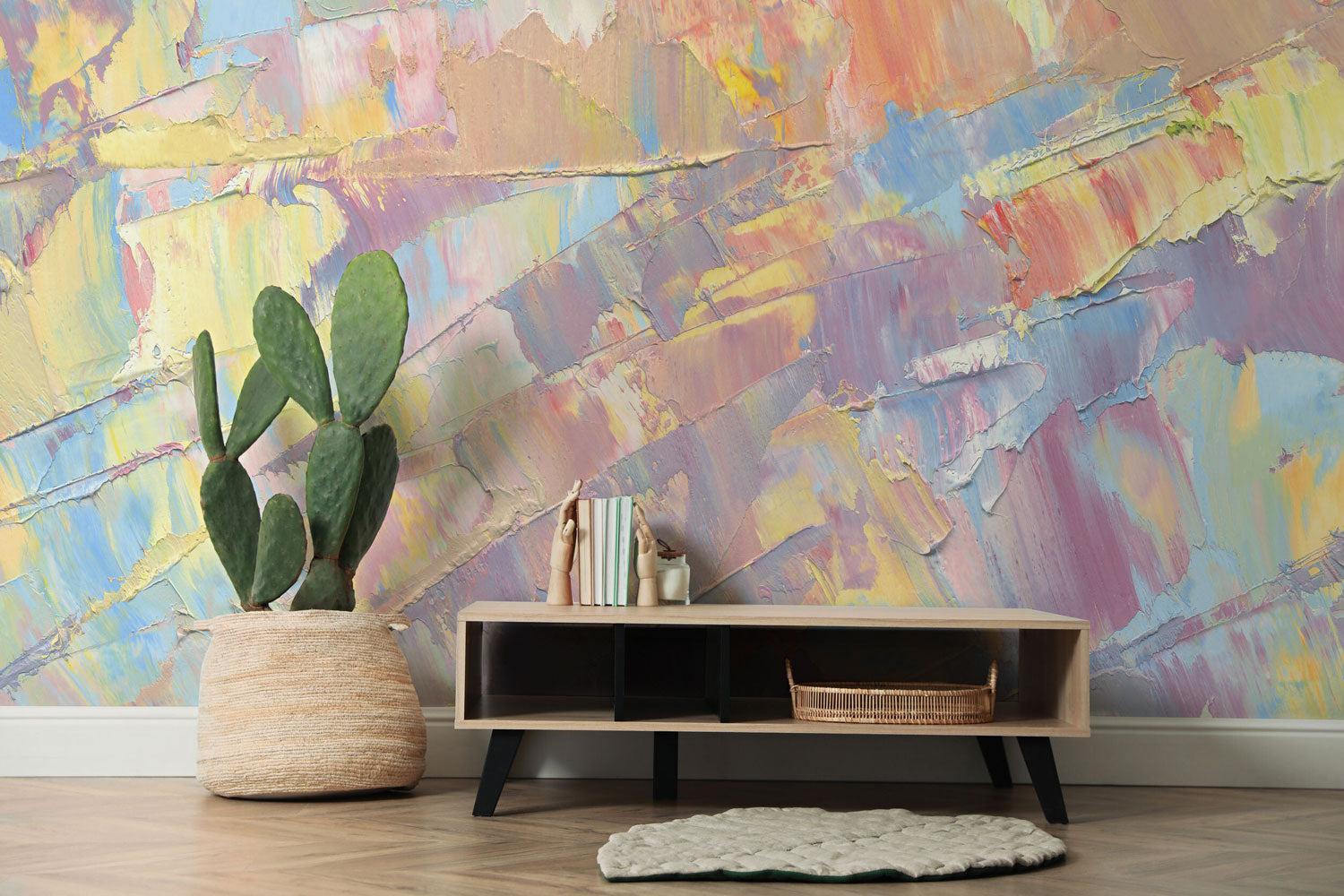 Abstract Pastel Oil Painting Wall Mural-Wall Mural-Eazywallz