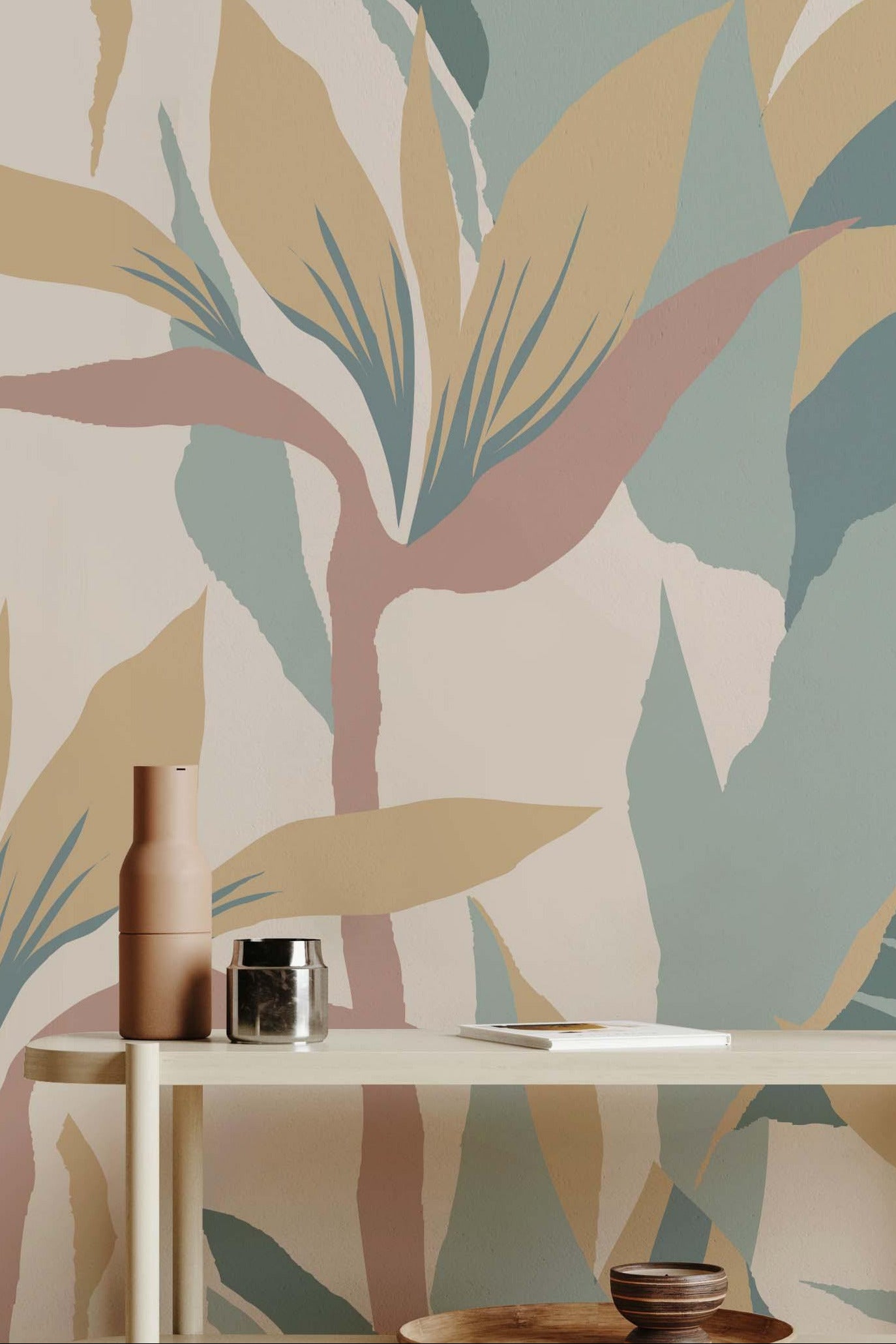 Abstract Rio Jungle Leafs Wall Mural-Wall Mural-Eazywallz