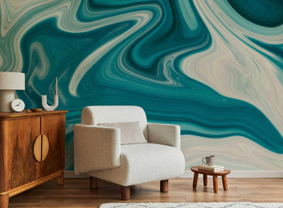 Abstract Sea of Marble Painting Mural-Wall Mural-Eazywallz