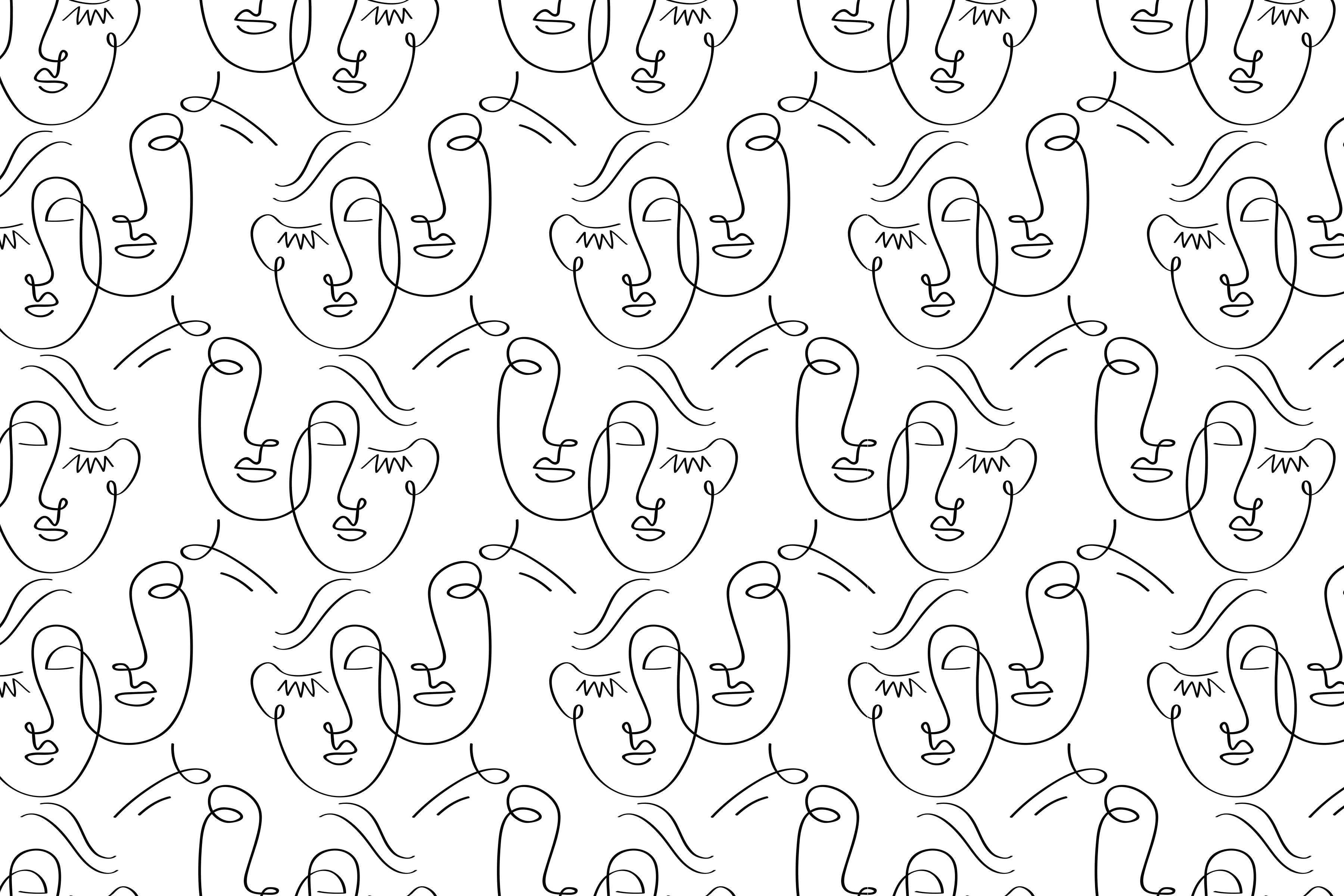 Abstract Twin Faces Wall Mural-Wall Mural-Eazywallz