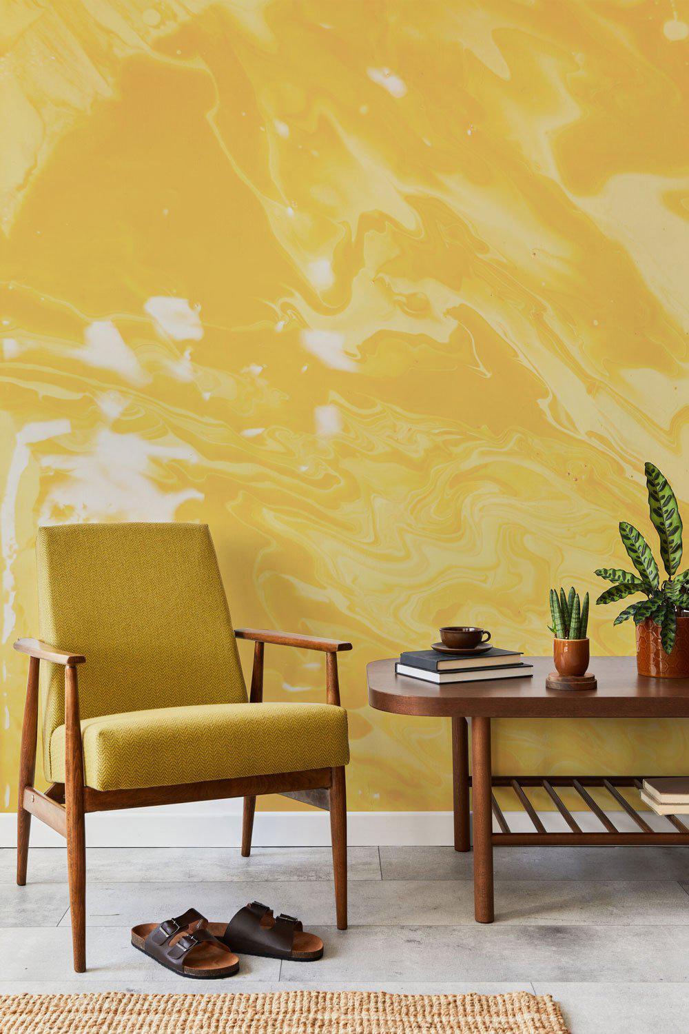 Abstract background of yellow color Mural-Wall Mural-Eazywallz