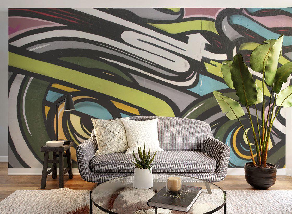 Abstract graffiti Mural-Wall Mural-Eazywallz