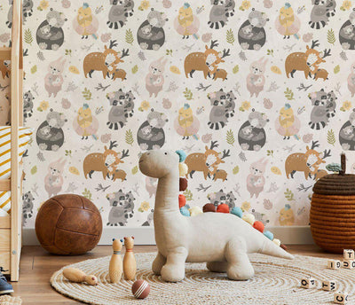 Animal Hugs Wallpaper #081-Repeat Pattern Wallpaper-Eazywallz
