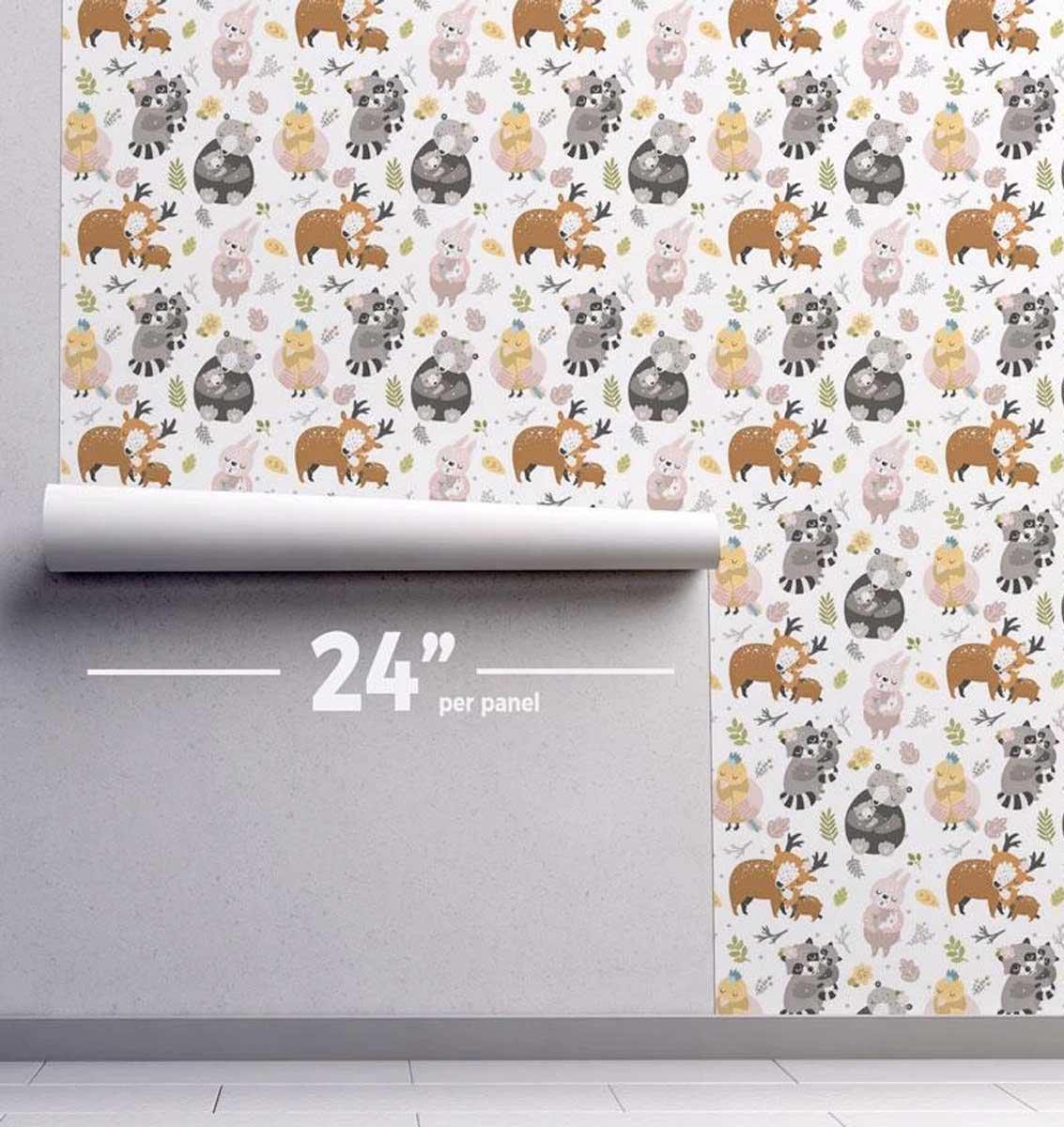 Animal Hugs Wallpaper #081-Repeat Pattern Wallpaper-Eazywallz