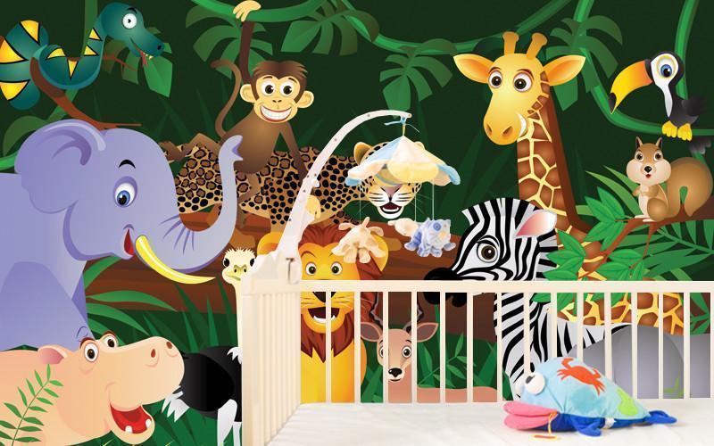 Animals in the jungle Wall Mural-Wall Mural-Eazywallz