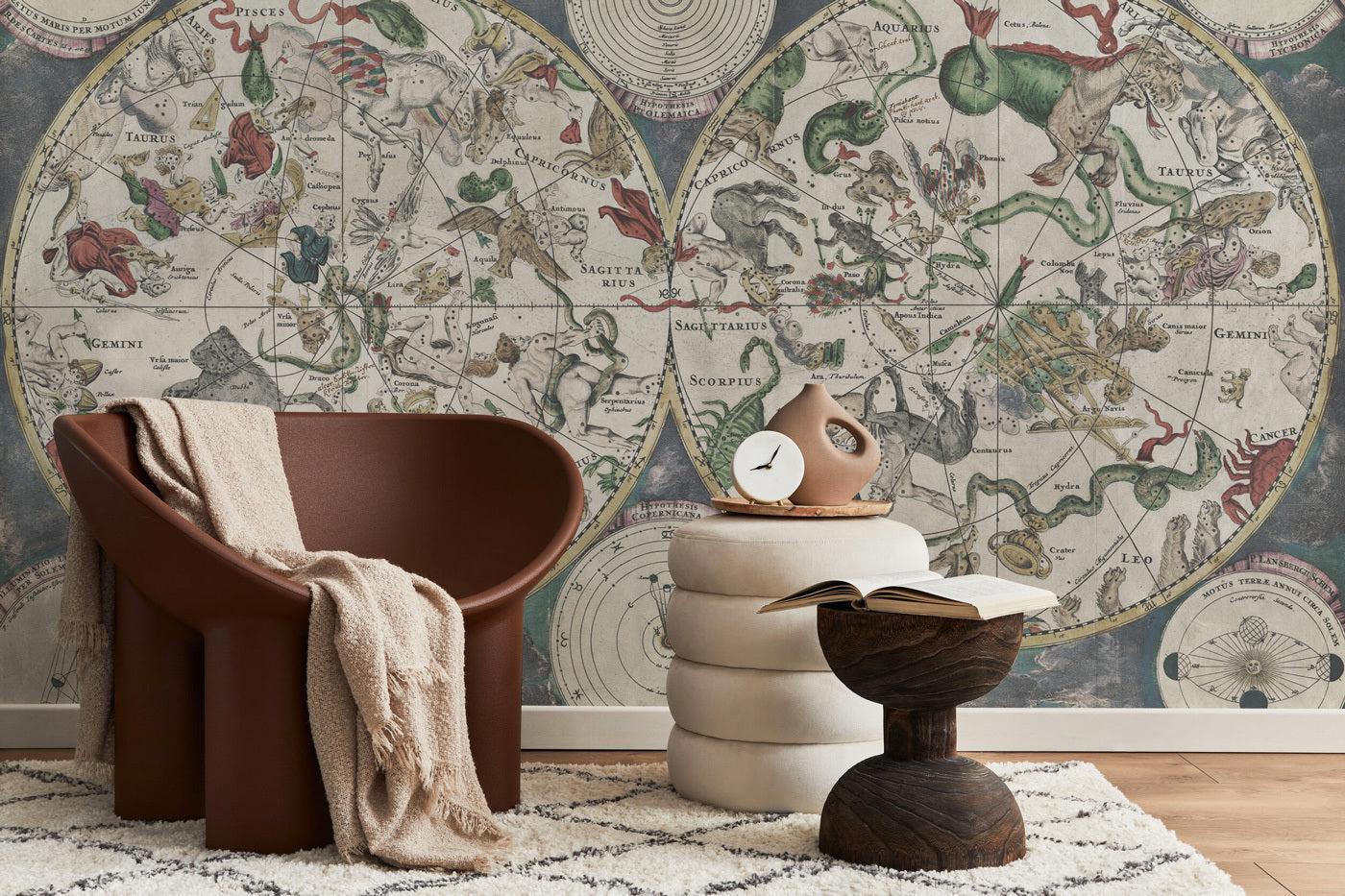 Astrology Planisphere Wall Mural-Wall Mural-Eazywallz