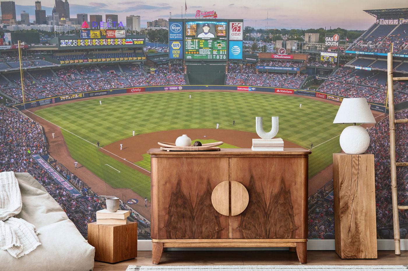 Atlanta Braves Baseball Stadium Wall Mural Eazywallz Atlanta braves baseball stadium wall mural eazywallz
