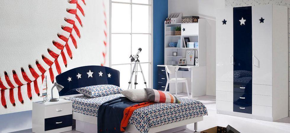 Baseball Close Up Wall Mural-Wall Mural-Eazywallz