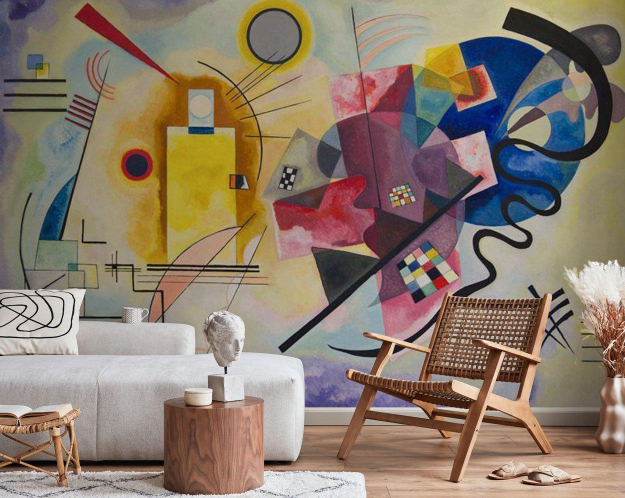 Bauhaus Yellow, Red, Blue Wallpaper Mural-Wall Mural-Eazywallz