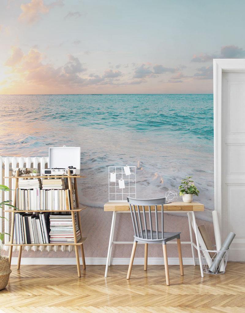 Beach Coast Sunrise Wall Mural-Wall Mural-Eazywallz