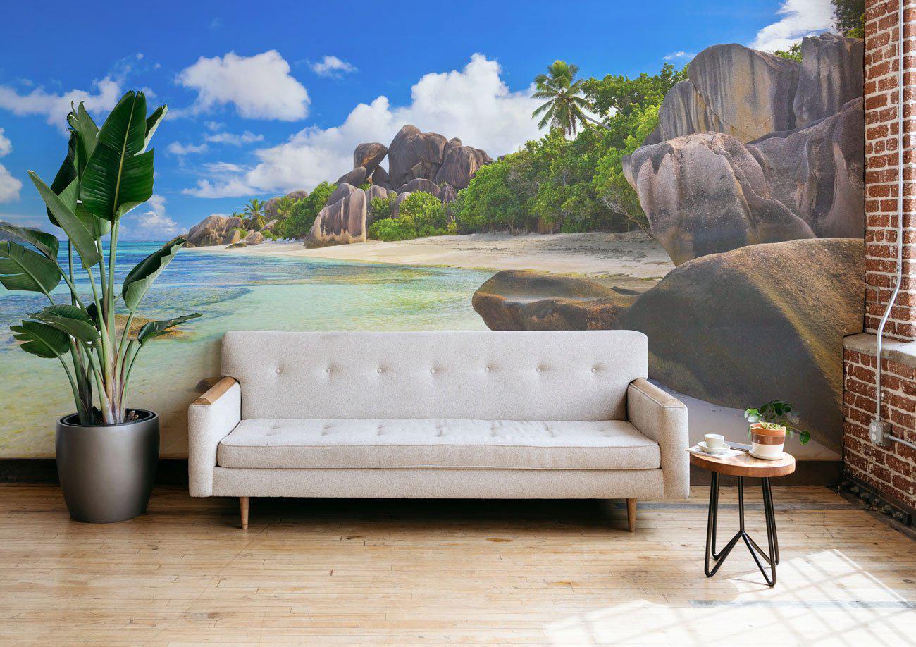 Beach in Seychelles Wall Mural-Wall Mural-Eazywallz