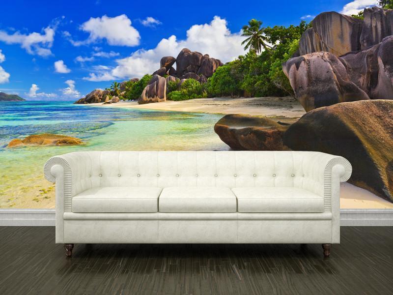 Beach in Seychelles Wall Mural-Wall Mural-Eazywallz