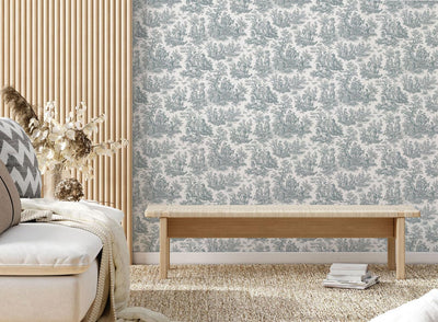 Berry Farmhouse Toile Wallpaper #513-Repeat Pattern Wallpaper-Eazywallz