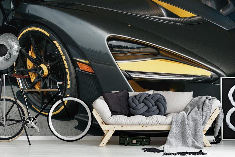 Black McLaren Car Mural Wallpaper-Wall Mural-Eazywallz