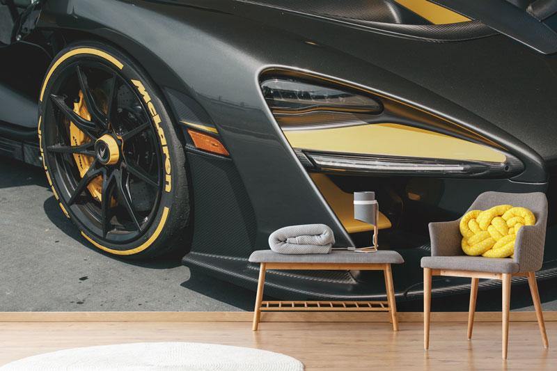 Black McLaren Car Mural Wallpaper-Wall Mural-Eazywallz