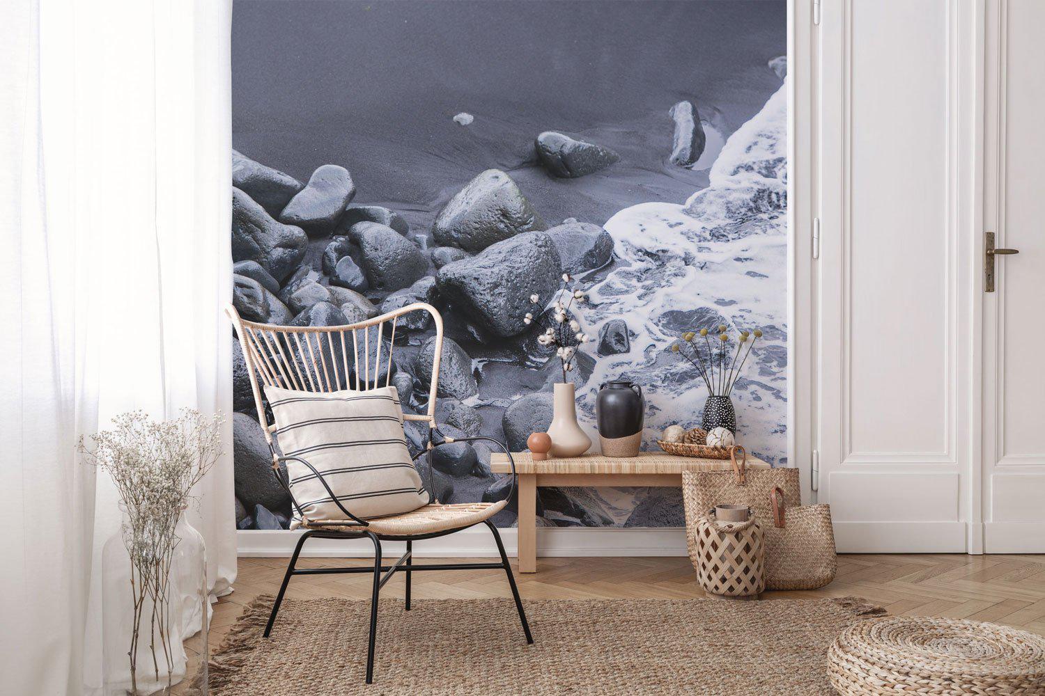 Black Rock Tide Wall Mural-Wall Mural-Eazywallz