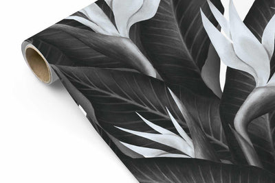 Black & White Birds of Paradise Wallpaper #333-Repeat Pattern Wallpaper-Eazywallz
