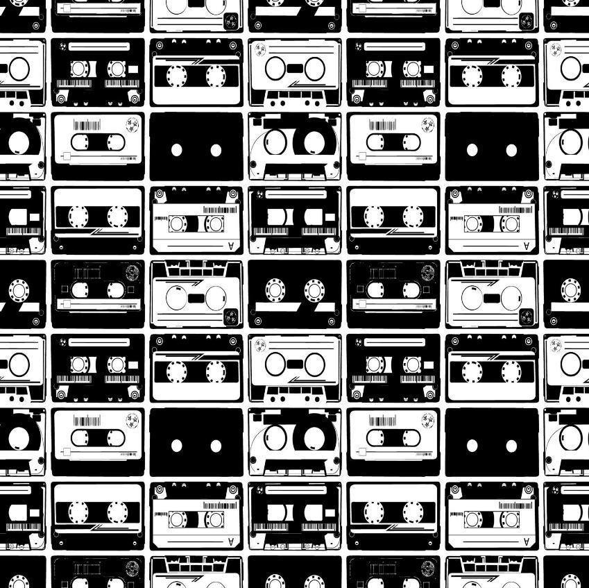 Black & White Tapes Pattern Wall Mural-Wall Mural-Eazywallz
