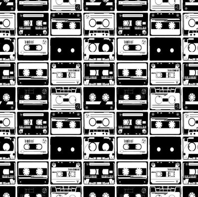 Black & White Tapes Pattern Wall Mural-Wall Mural-Eazywallz