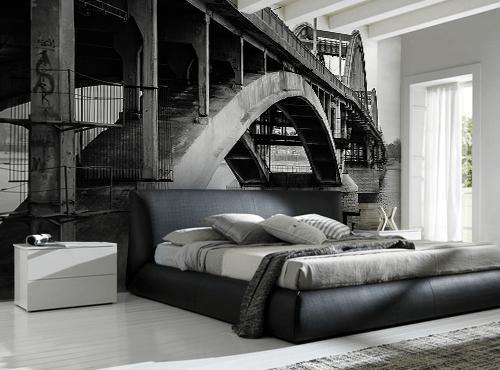 Black and White Bridge Under Construction Wall Mural-Wall Mural-Eazywallz