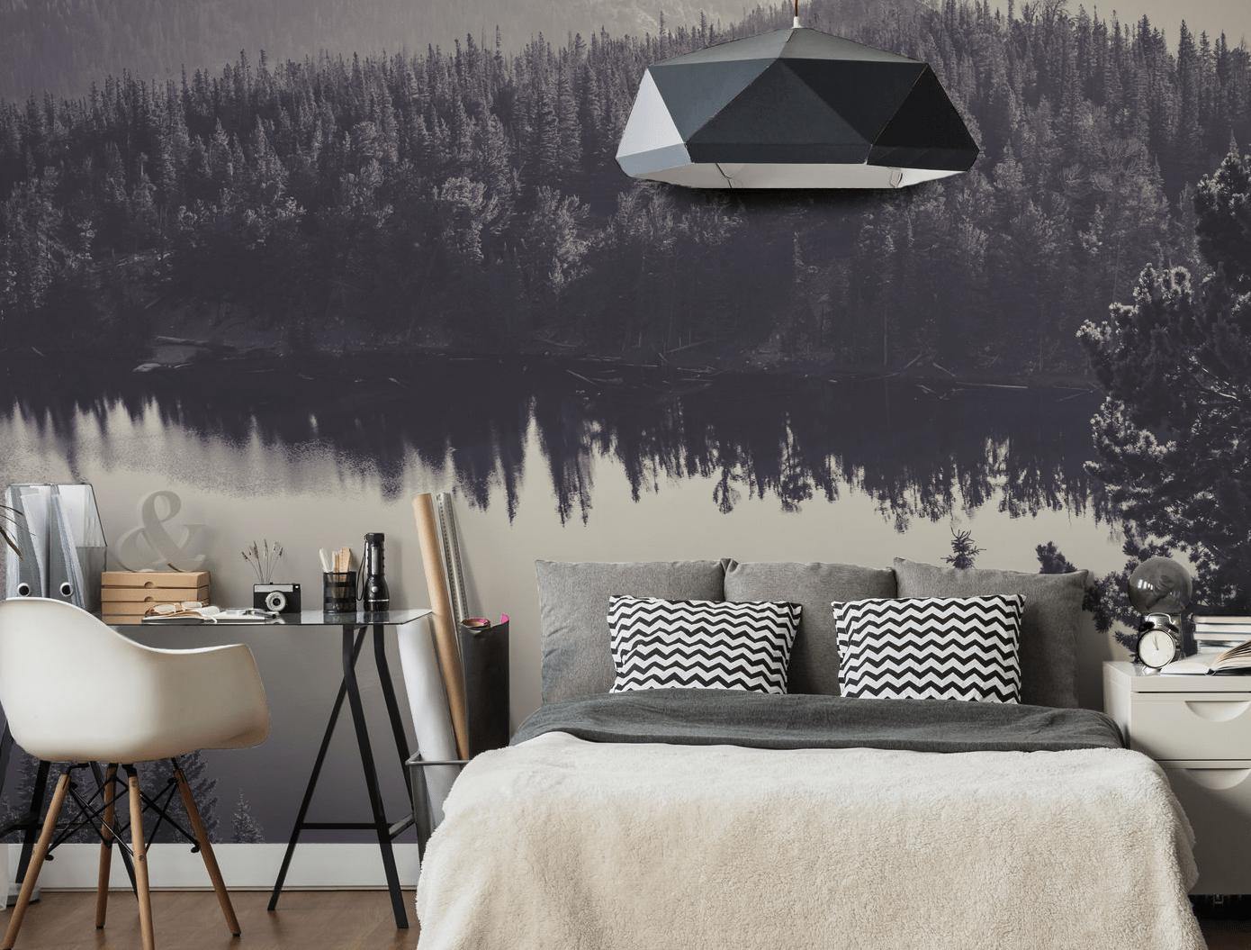 Black and White Canadian Landscape Wall Mural-Wall Mural-Eazywallz