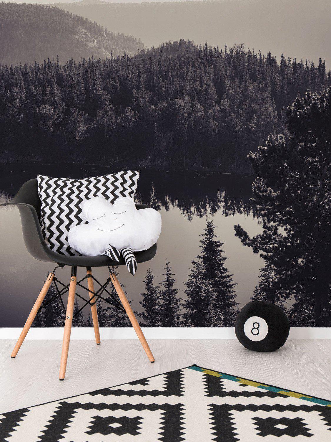 Black and White Canadian Landscape Wall Mural-Wall Mural-Eazywallz