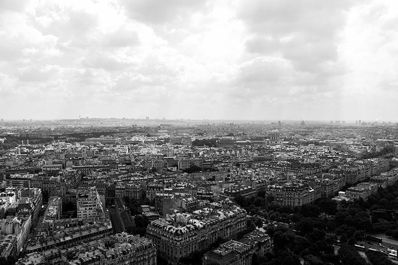 Black and White view of Paris Wall Mural-Wall Mural-Eazywallz