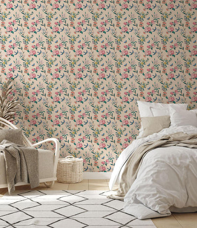 Blooming Florals Wallpaper #368-Repeat Pattern Wallpaper-Eazywallz