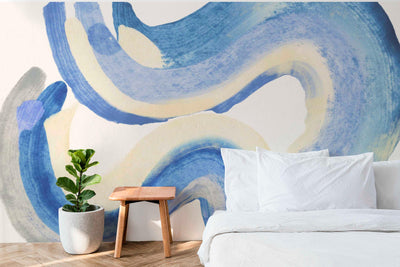 Blue Dream Paint Brush Wall Mural-Wall Mural-Eazywallz