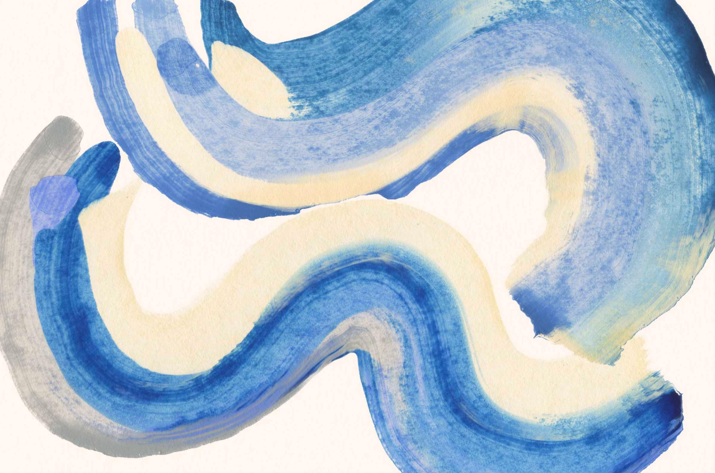 Blue Dream Paint Brush Wall Mural-Wall Mural-Eazywallz