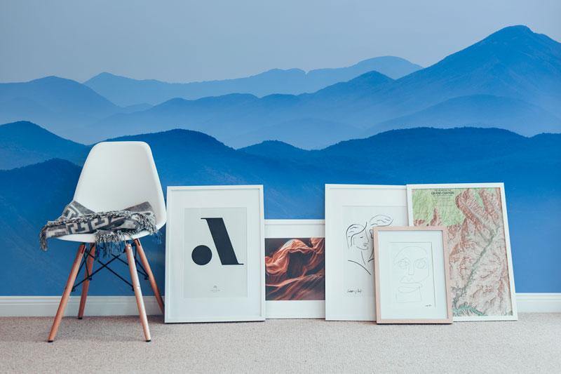 Blue Mountain Landscape Mural Wallpaper-Wall Mural-Eazywallz