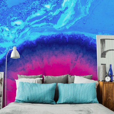 Blue & Pink Abstract Mural-Wall Mural-Eazywallz