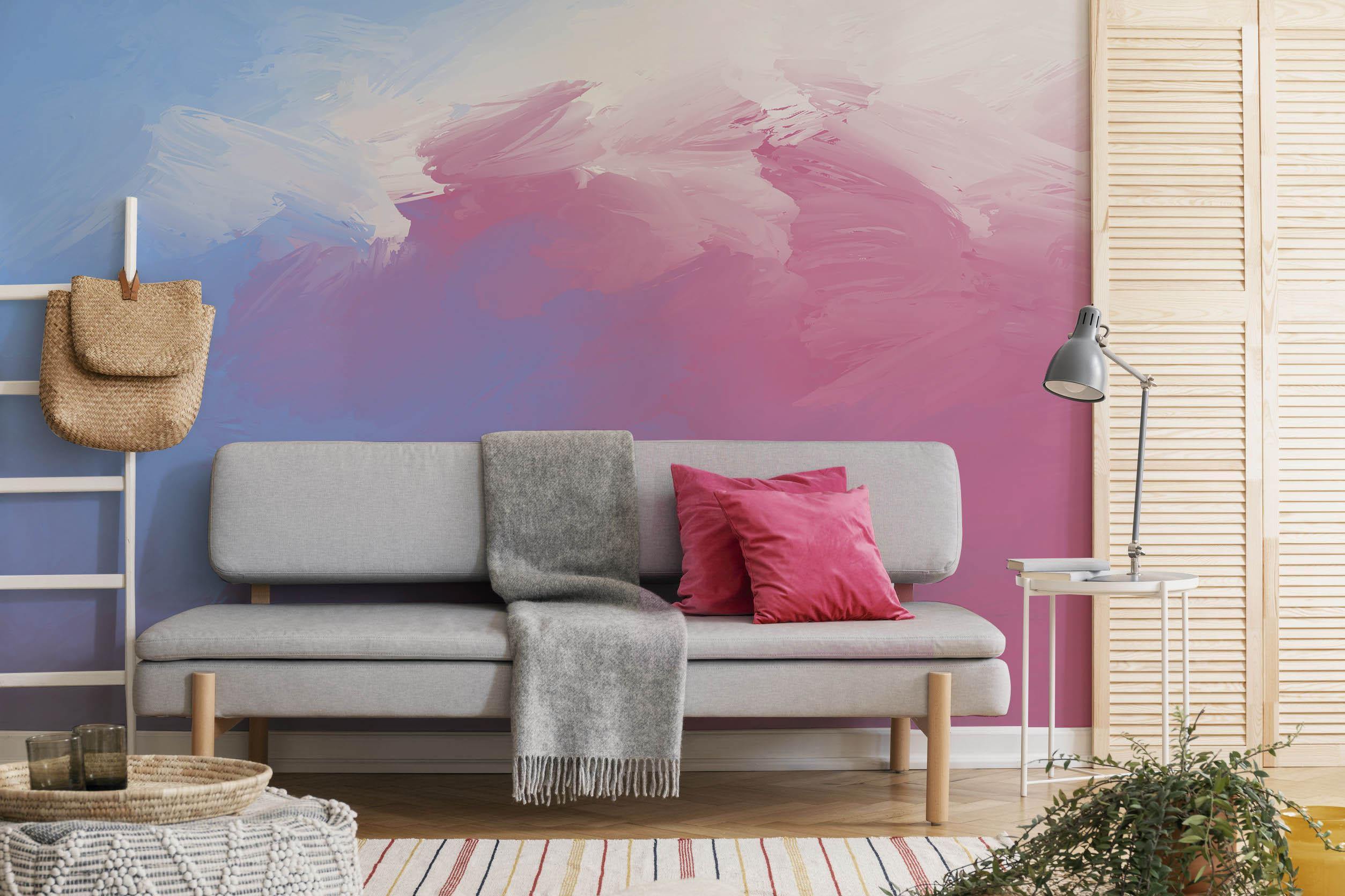 Blue Red Abstract Wallpaper Mural-Wall Mural-Eazywallz