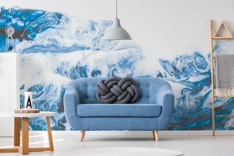 Blue Wave Abstract Acrylic Mural-Wall Mural-Eazywallz