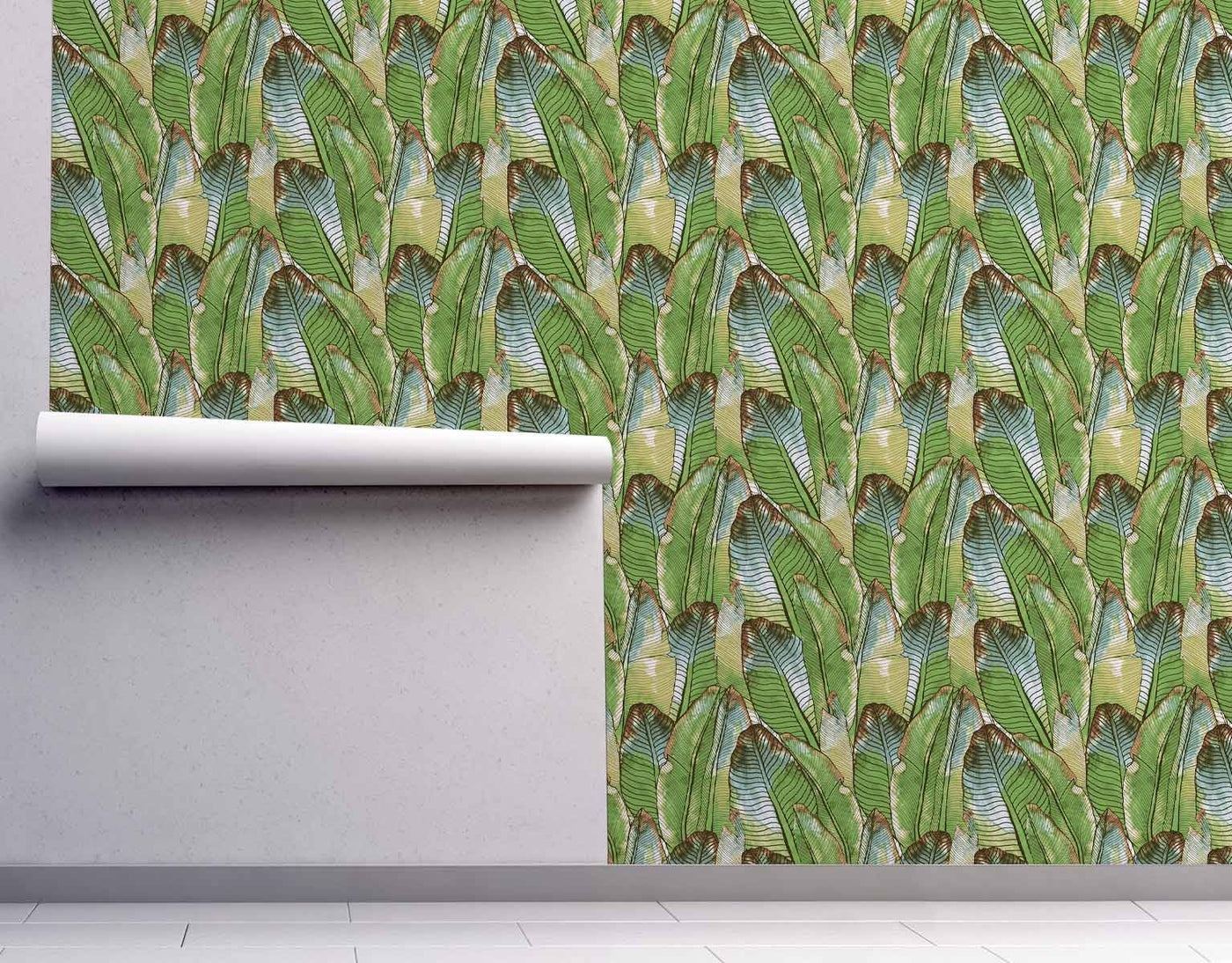 Botanical Tropical Leaves Wallpaper #380-Repeat Pattern Wallpaper-Eazywallz