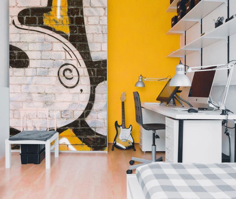 Boys Graffiti Brick Wall Mural-Wall Mural-Eazywallz